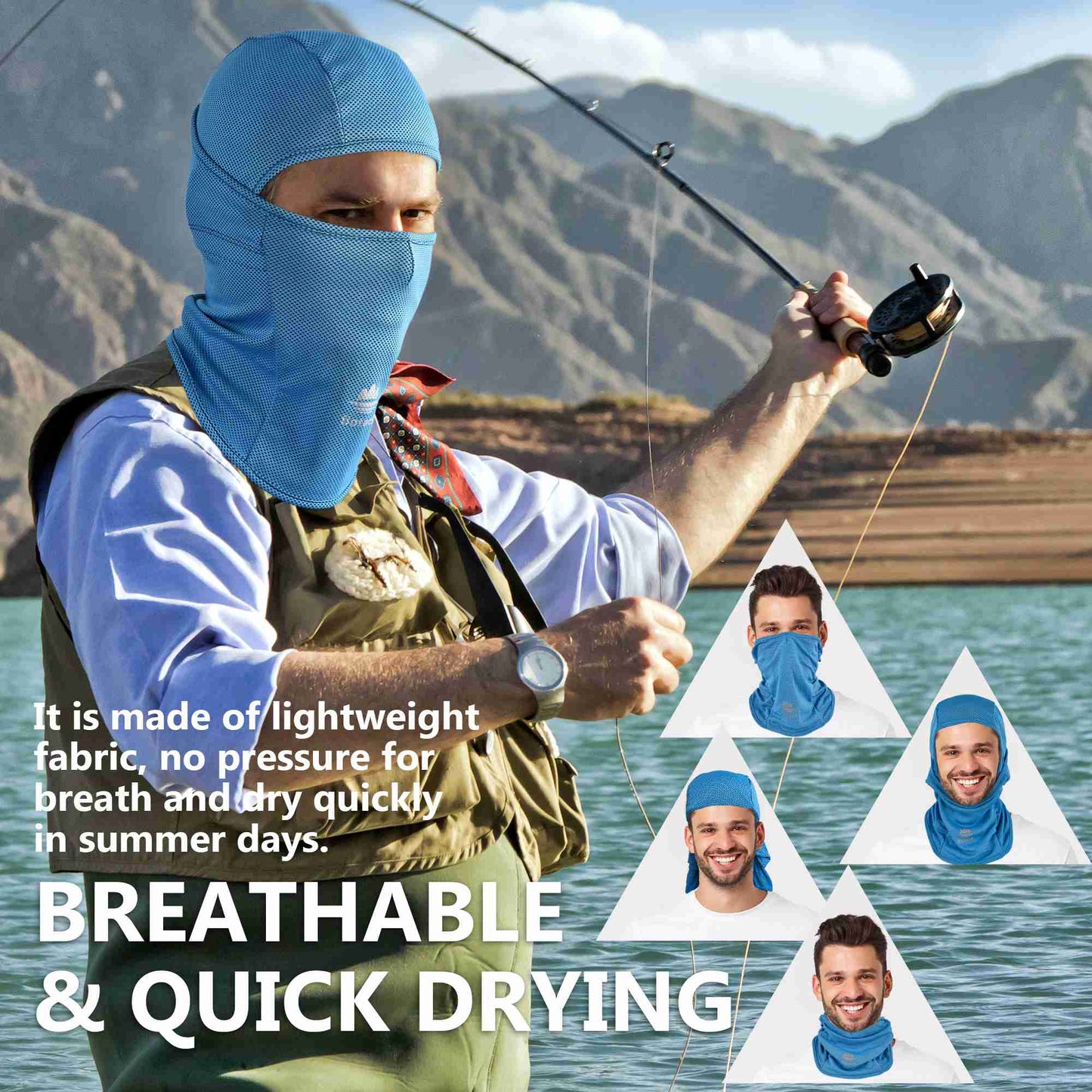 Breathable Summer Head Mask For Bike With UV Protection For Fishing,  Hiking, And Running From Kl4z, $1.99