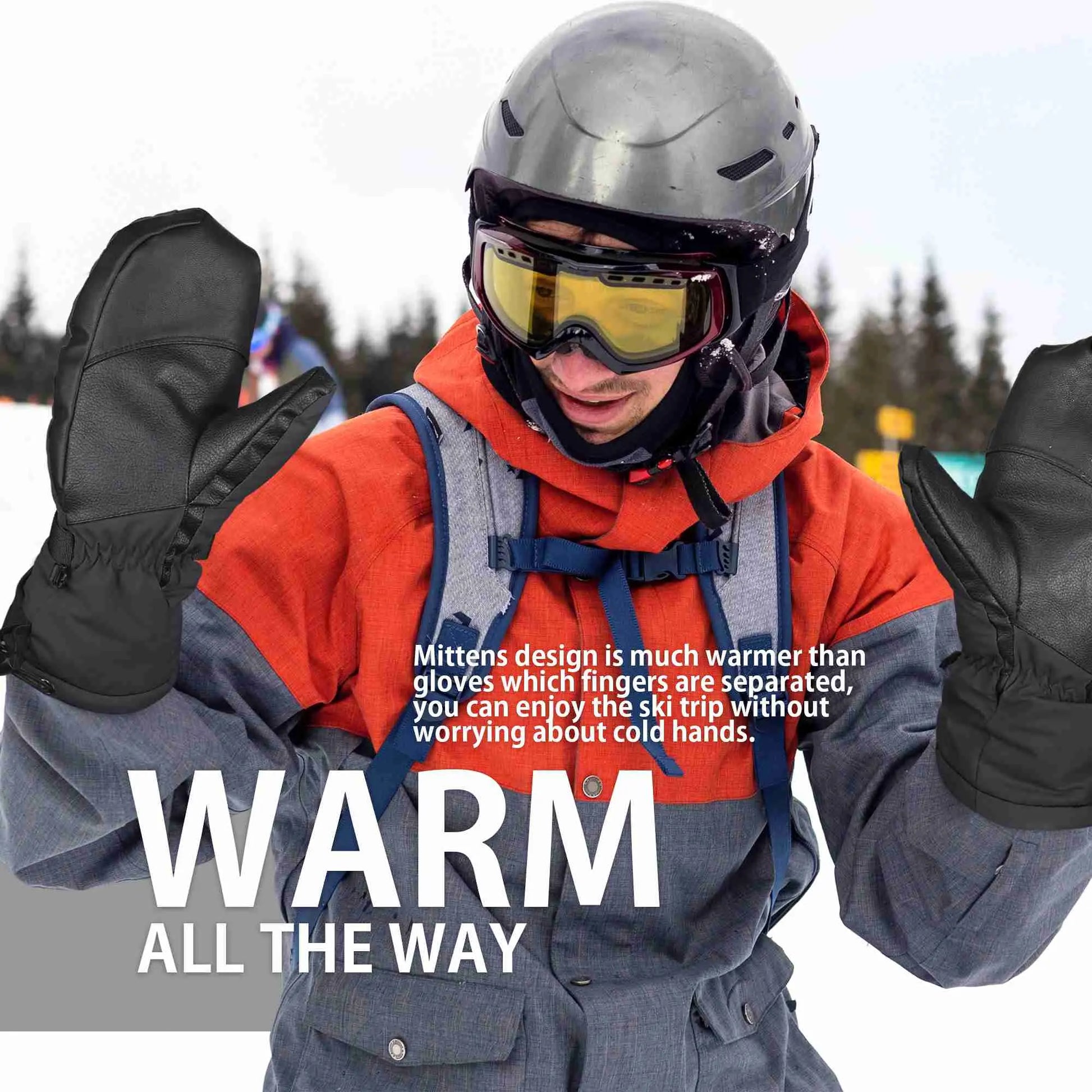 EXski Waterproof Ski Mittens - Thermal Gloves for Extreme Cold Weather –  EXSKI