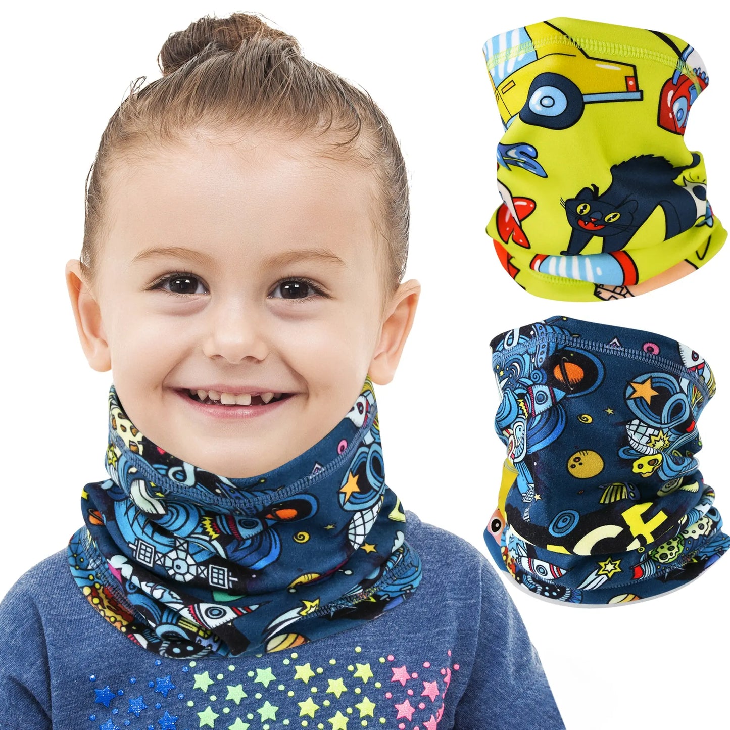 EXski 2 Pack Kids Winter Neck Scarf Gaiter Warmer Soft for Snow Sports Girls Boys Age 2-12 EXSKI