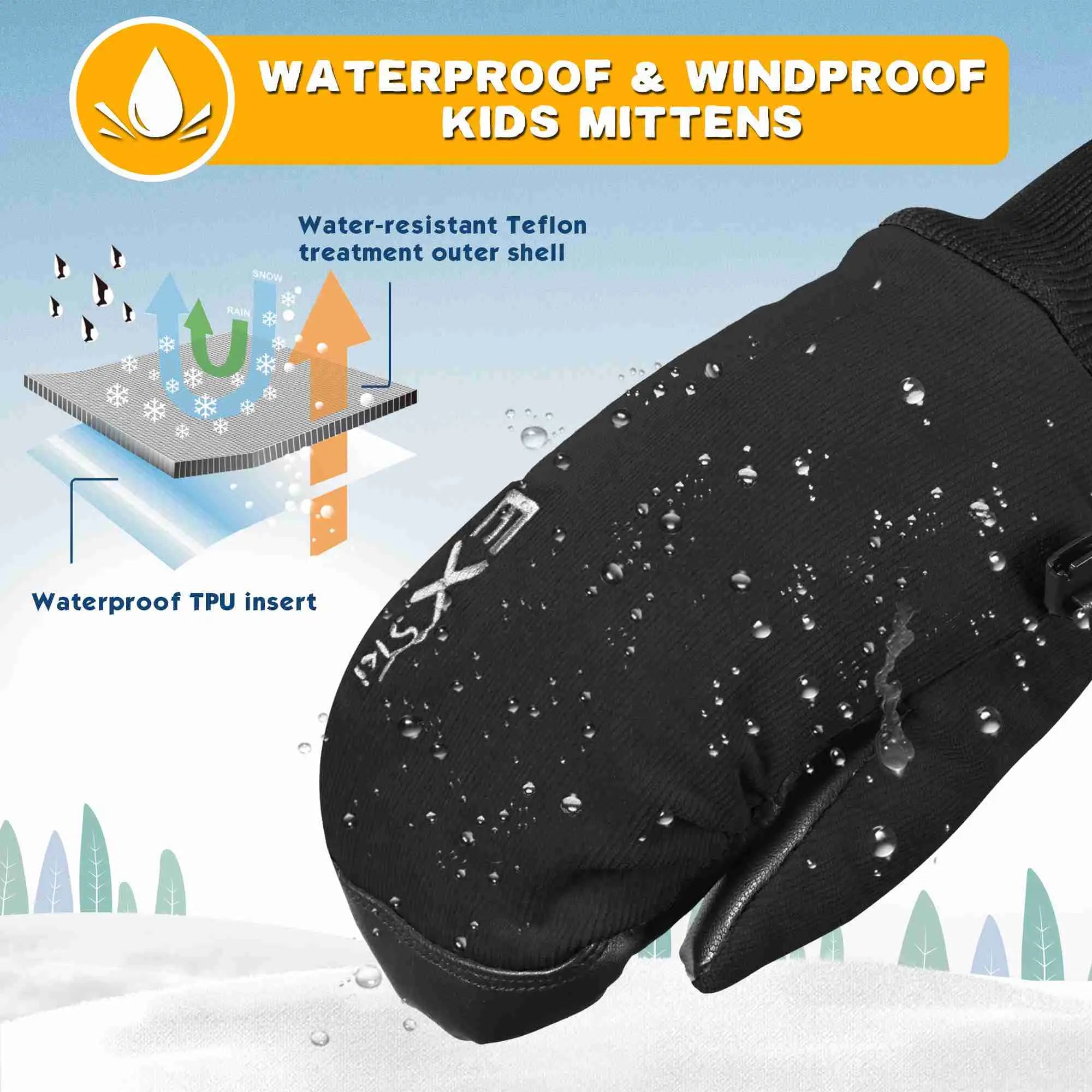 Kids sales waterproof mittens