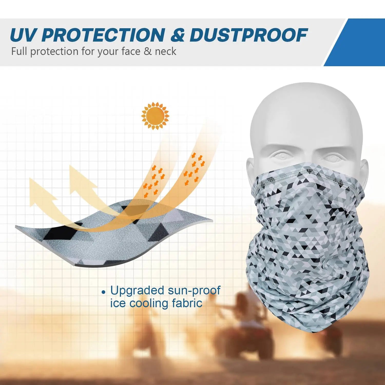 EXski Neck Gaiter Face Mask, Summer Face Gaiter Cooling Breathable