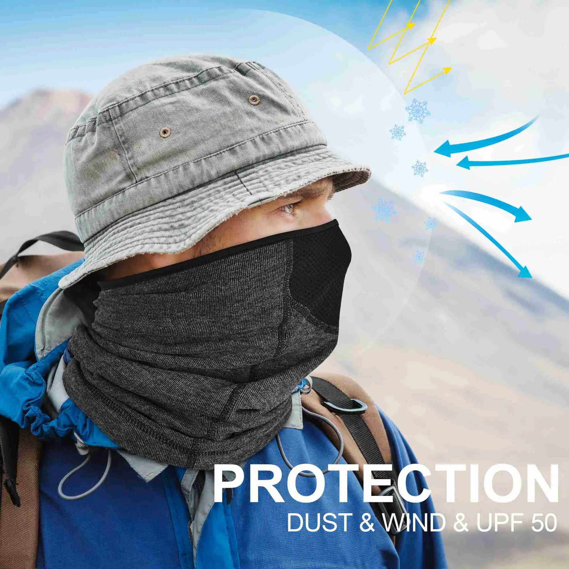 KPwarm Winter Winproof Neck Gaiter Warmer, Windproof Fleece Face Mask –  EXSKI