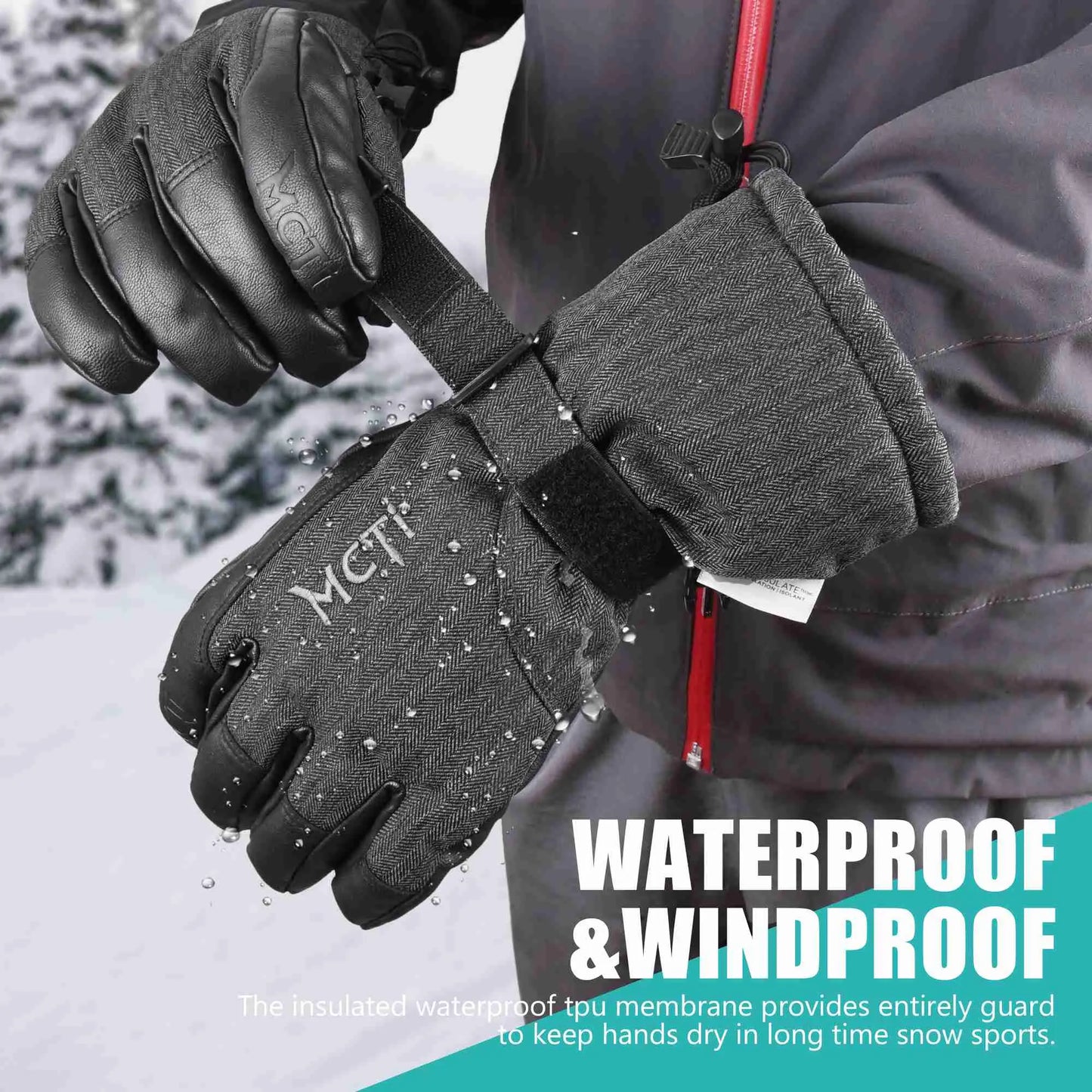 MCTi Ski Gloves Winter Waterproof Snowboard 3M Thinsulate Gloves – EXSKI