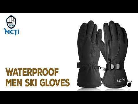 MCTi Waterproof Mens Ski Gloves Winter Warm Snowboard Cold Weather